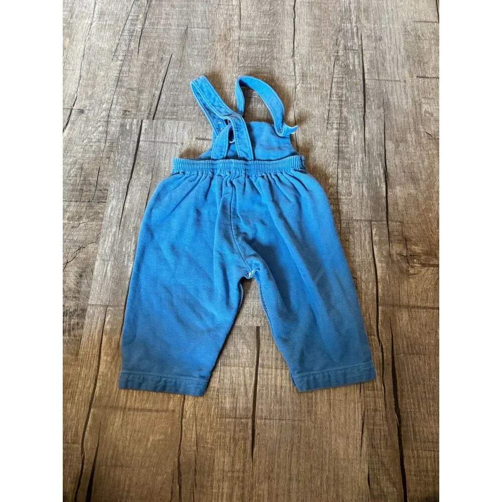 Vintage Carter’s Blue Baby Romper Small Up to 18‎ lbs 100% Cotton Overalls